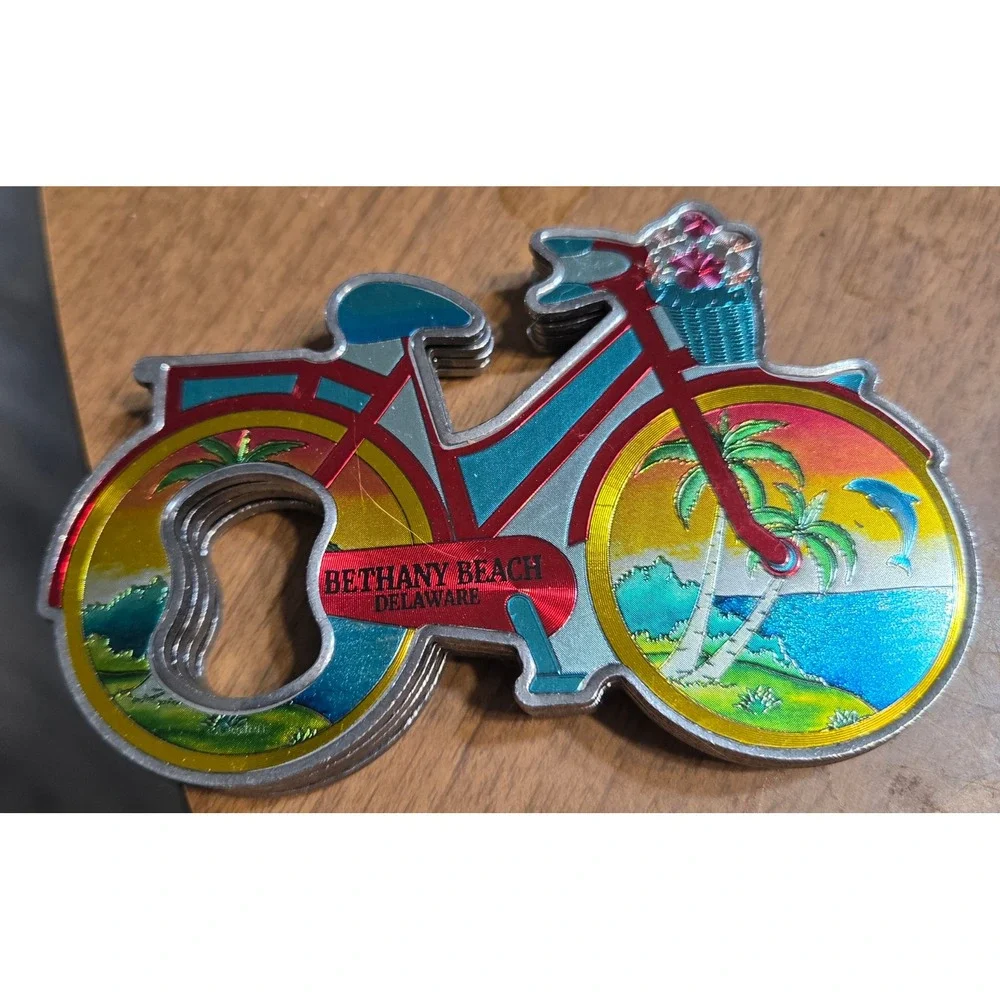 Eden Souvenirs Bethany Beach Delaware Bicycle Magnetic Bottle Opener MT3058-A